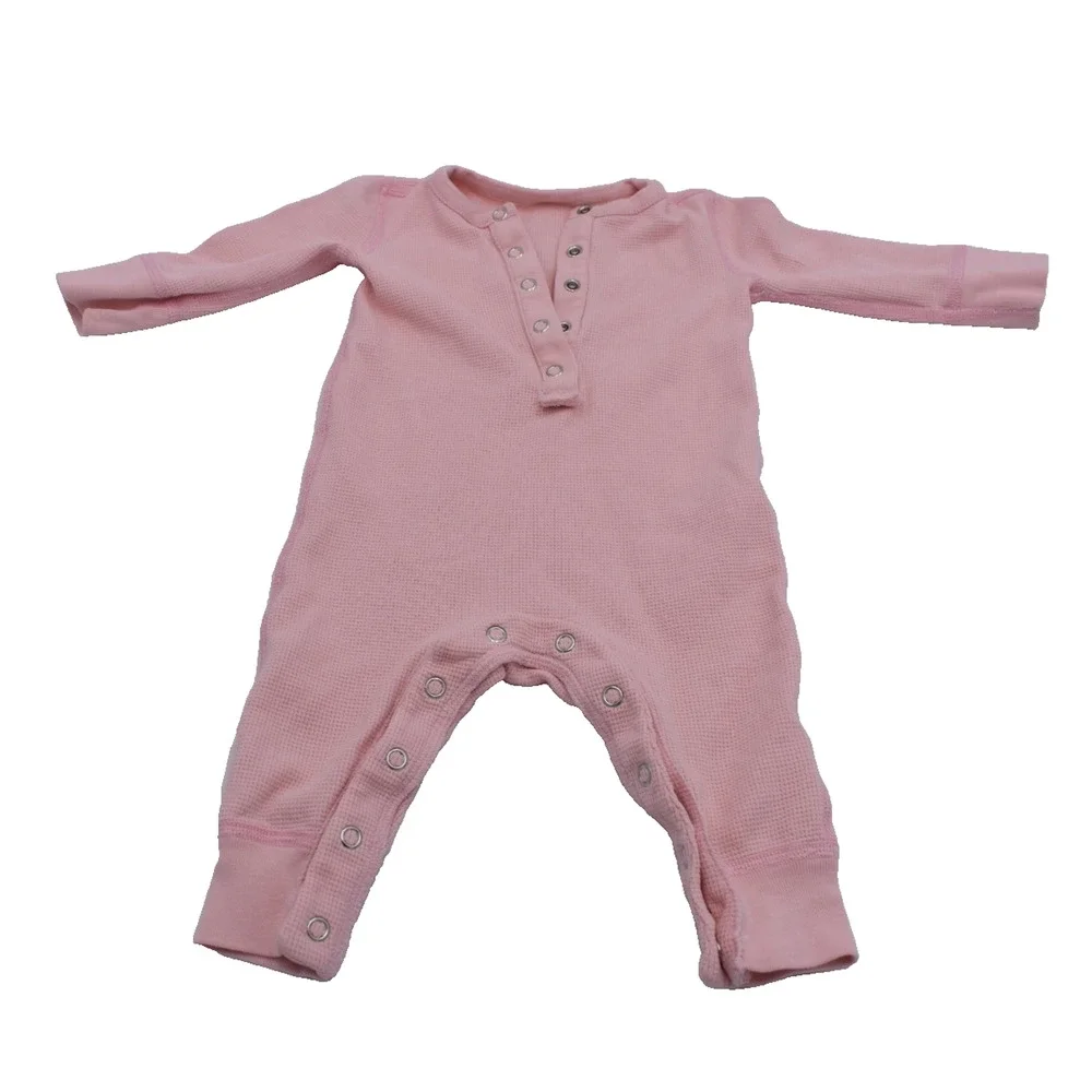 HANNA ANDERSSON Pink One Piece Body Suit Baby Pajamas -- Sz 6-12 M Months